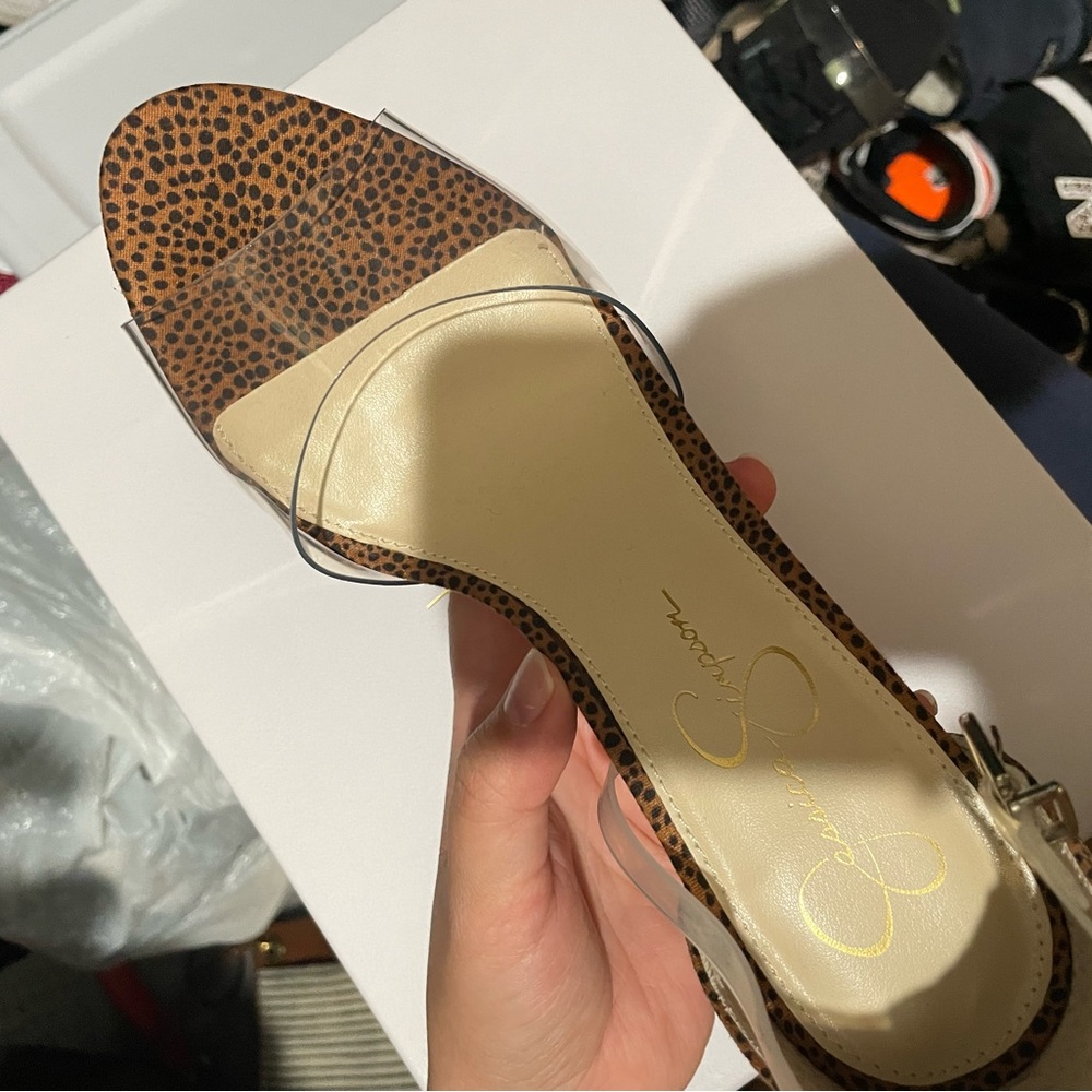 NWT - Jessica Simpson Clear/Leopard Heel